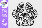 Dog Paw Print Mandala Single - Mandala SVG